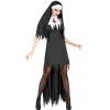SALE Damen-Kostüm Horror-Nonne, Kleid mit Haube und Rock, Gr. XS