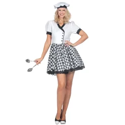 SALE Damen-Kostüm Köchin, Kleid und Kochmütze, Gr. 36