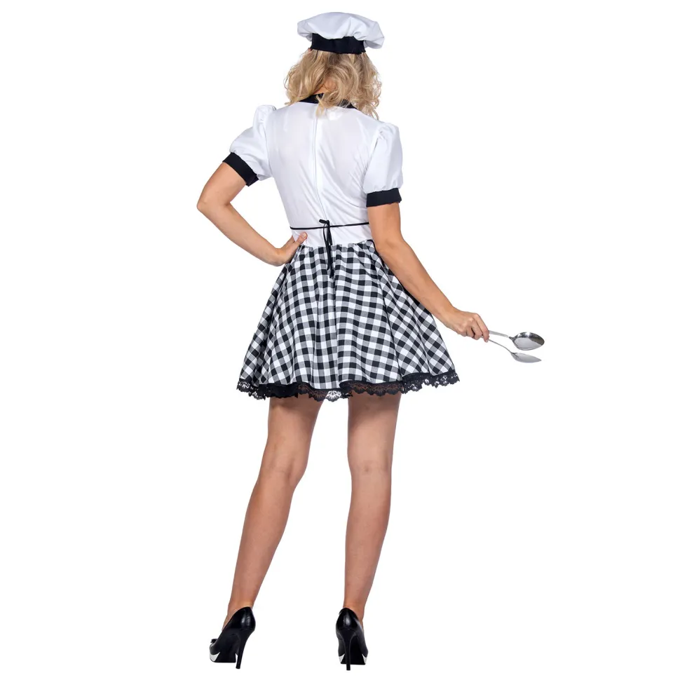 SALE Damen-Kostüm Köchin, Kleid und Kochmütze, Gr. 36