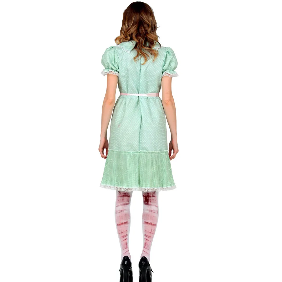 SALE Damen-Kostüm Killerpuppe, mit Kleid, Gürtel und Strümpfen, Gr. S
