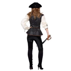 SALE Damen-Kostüm Luxus-Piratin, Jacke mit Gürtel, Gr. 36