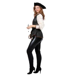SALE Damen-Kostüm Luxus-Piratin, Jacke mit Gürtel, Gr. 36