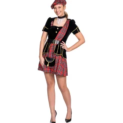SALE Damen-Kostüm Schottin, Kleid inkl. Mütze, Gr. 34