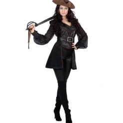 SALE Damen-Kostüm schwarze Piratin / Voodoo Hexe Deluxe, Gr. 36
