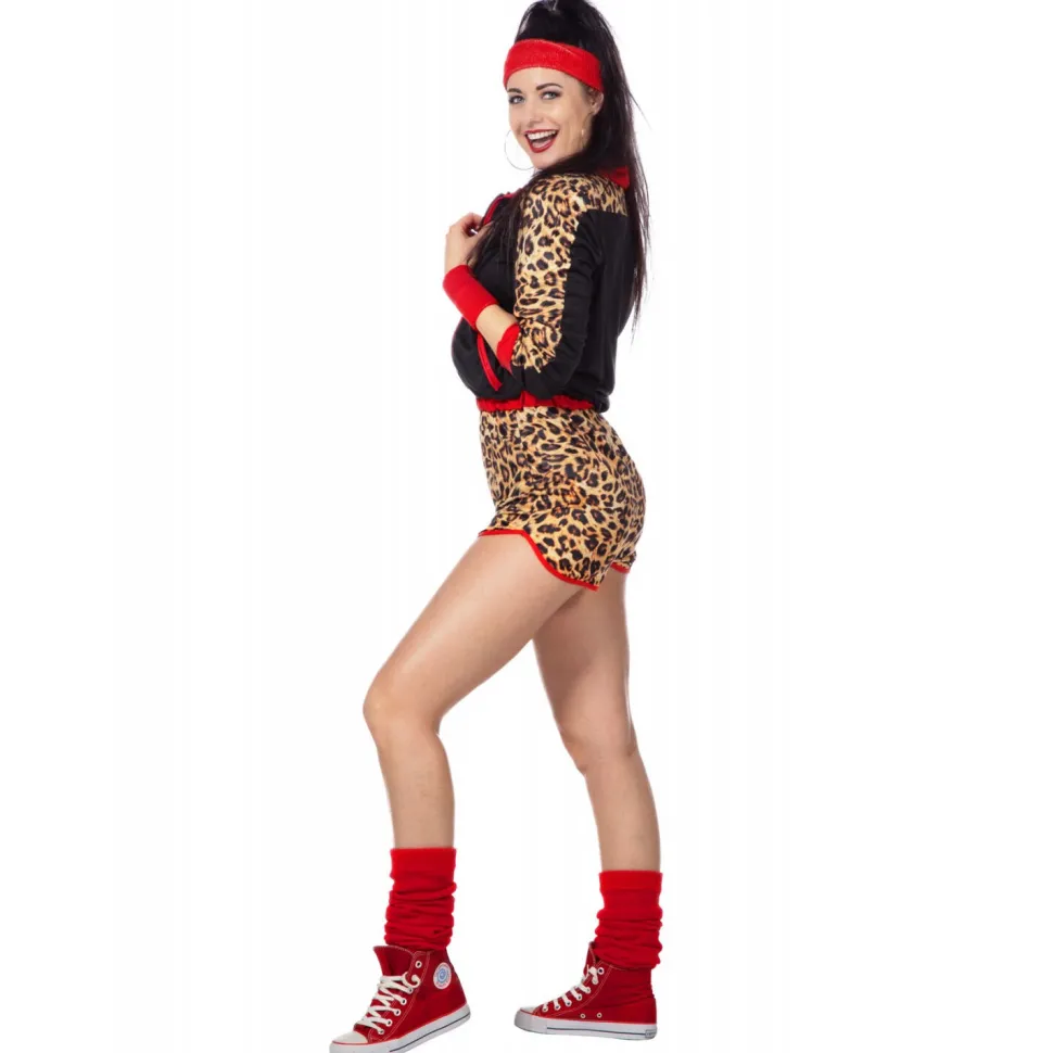 SALE Damen-Kostüm 80's Disco Panther, Jacke und kurze Hose, Gr. 36