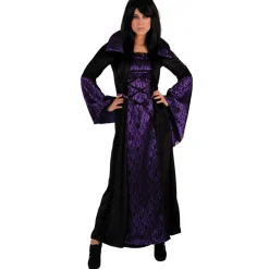 SALE Damen-Kostüm Vampiress Viola, Kleid lila/schwarz, Gr. 36