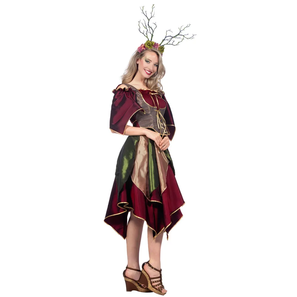 SALE Damen-Kostüm Waldfee, Kleid mit Korsage, mehrfarbig, Gr. 36