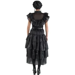 SALE Damen-Kostüm Wednesday Addams Prom-Night Ballkleid, schwarz, Gr. XS