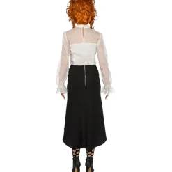 SALE Damen Steampunk-Rock, lang, schwarz, Gr. 34
