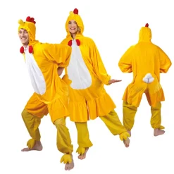 SALE Damen- und Herren-Kostüm Overall Huhn, Gr. S bis 165cm Körpergröße - Plüschkostüm, Tierkostüm