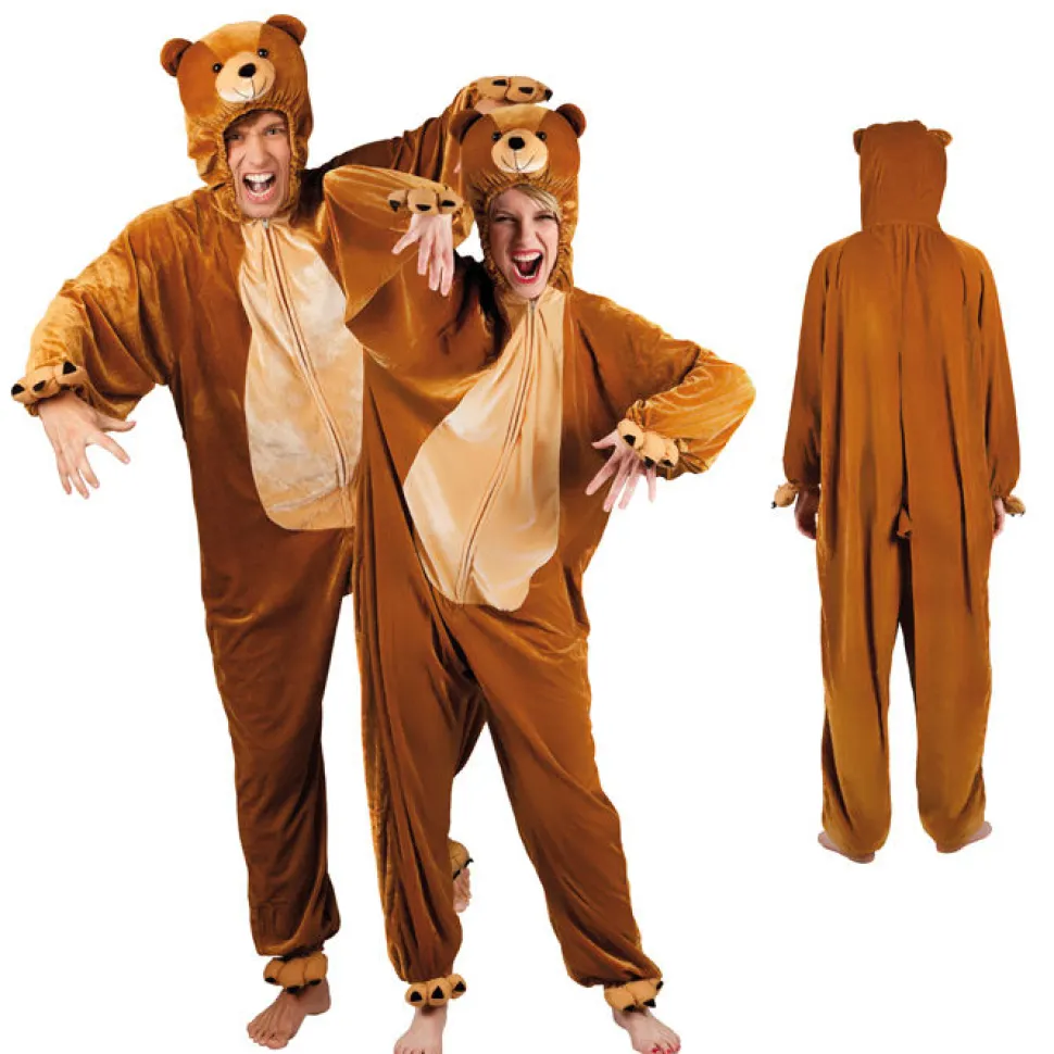 SALE Damen- und Herren-Kostüm Overall Bär, Gr. S bis 165cm Körpergröße - Plüschkostüm, Tierkostüm