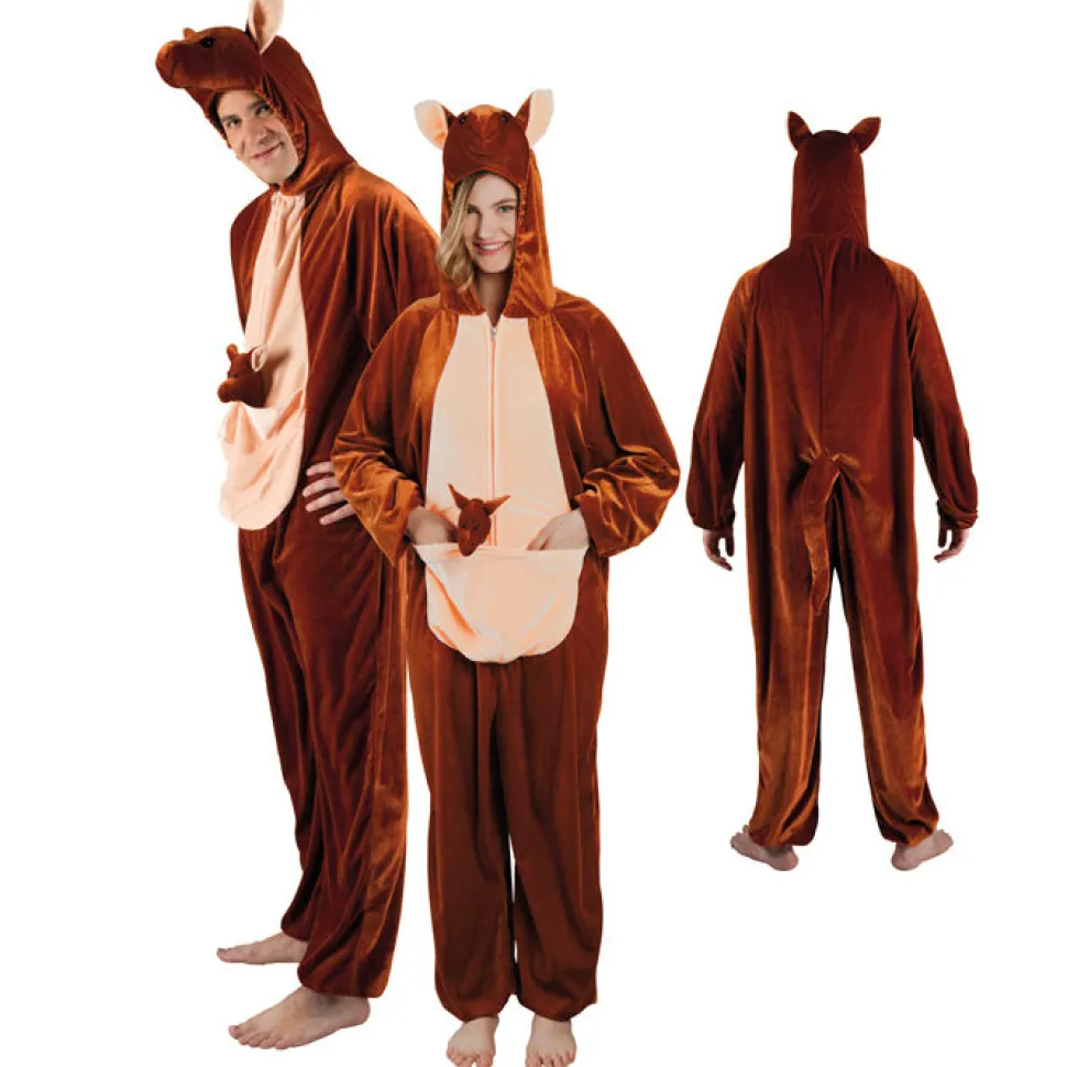 SALE Damen- und Herren-Kostüm Overall Känguru, Gr. S bis 165cm Körpergröße - Plüschkostüm, Tierkostüm