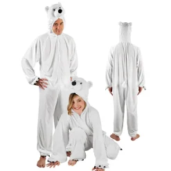 SALE Damen- und Herren-Kostüm Overall Eisbär, Gr. S bis 165cm Körpergröße - Plüschkostüm, Tierkostüm