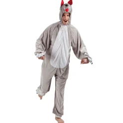 SALE Damen- und Herren-Kostüm Overall Wolf, Gr. M-L bis 180cm Körpergröße - Plüschkostüm, Tierkostüm