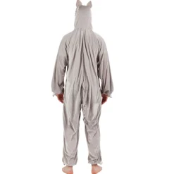 SALE Damen- und Herren-Kostüm Overall Wolf, Gr. M-L bis 180cm Körpergröße - Plüschkostüm, Tierkostüm