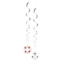 SALE Deko Girlande Swirls Navy, 85 cm, 2 Stück