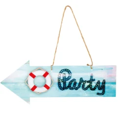 SALE Deko Schild Navy Party, 16 x 40 cm
