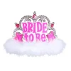 SALE Diadem Bride to be, mit Marabou-Besatz, weiß