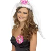 SALE Diadem mit Schleier Bride to be, silber-weiß