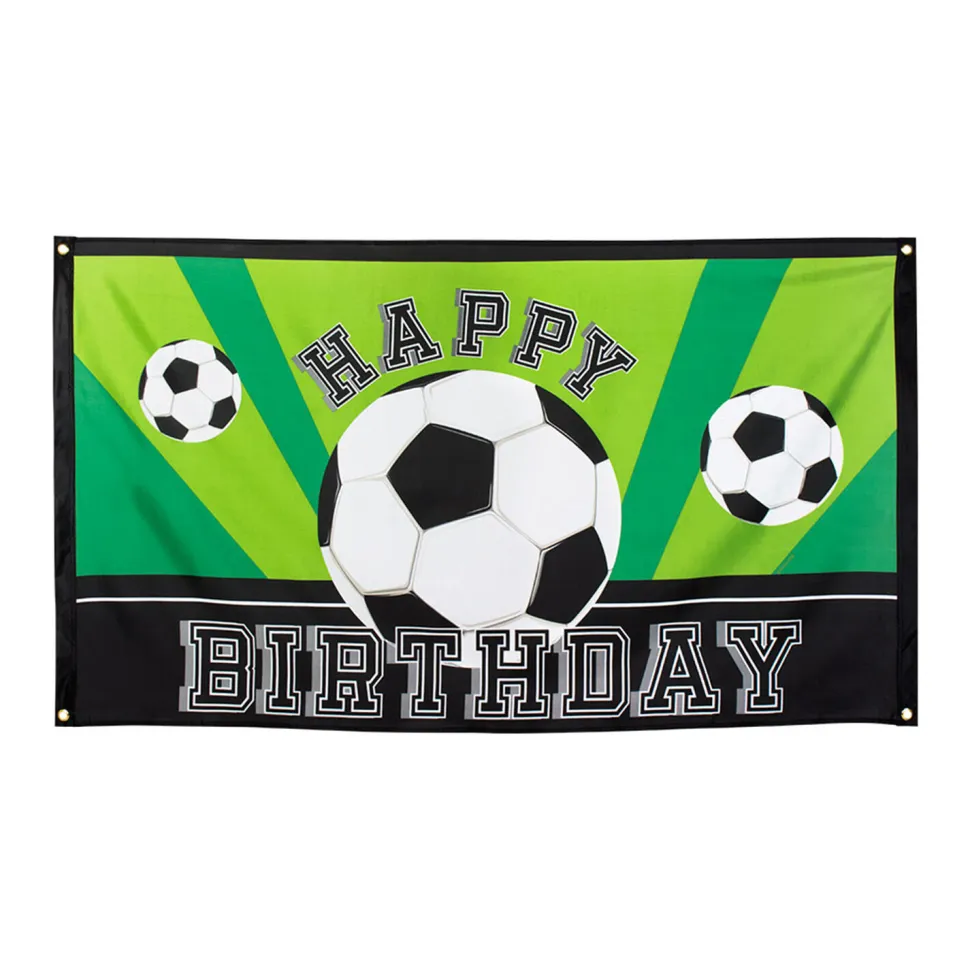 SALE Fahne Fußball Happy Birthday, ca. 90x150cm