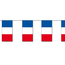 SALE Fahnenkette Frankreich Flagge, 10 m, schwer entflammbar