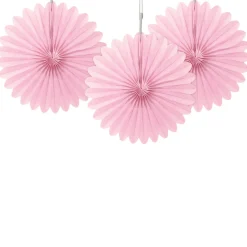 SALE Fächer / Rosetten aus Papier, Raumdeko zum Aufhängen, Größe: ca. 15 cm, 3 Stück, Rosa