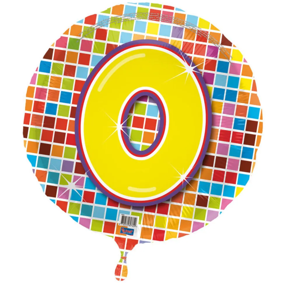 SALE Folienballon Blocks, Zahl 0, 1 Stk. Ø 43 cm