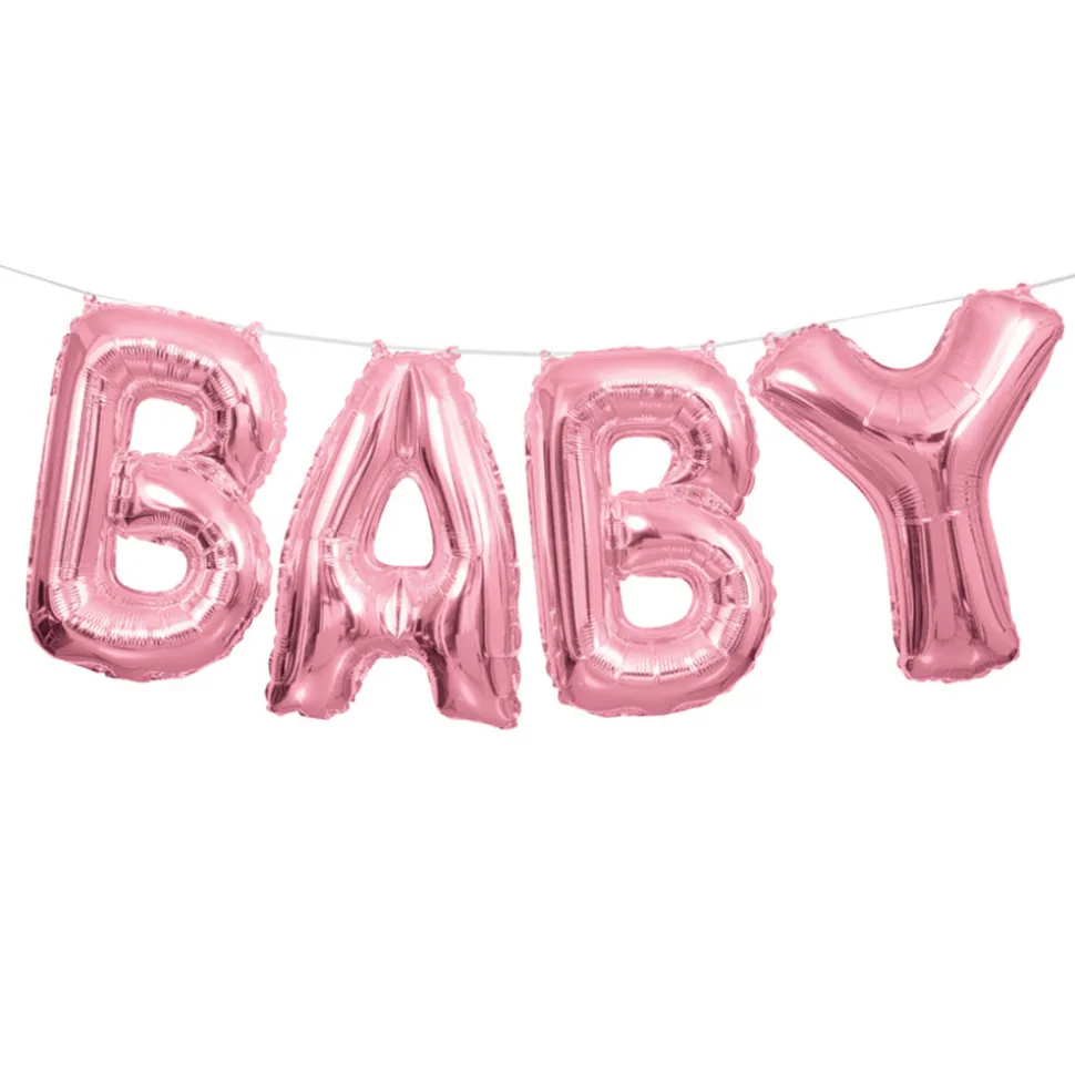 SALE Folienballon Girlande für Baby Shower Party, Raumdekoration, rosa - metallisch, Mädchen / Girl