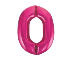 SALE Folienballon Große Zahl 0, Pink, ca. 86cm, Zahlenballon