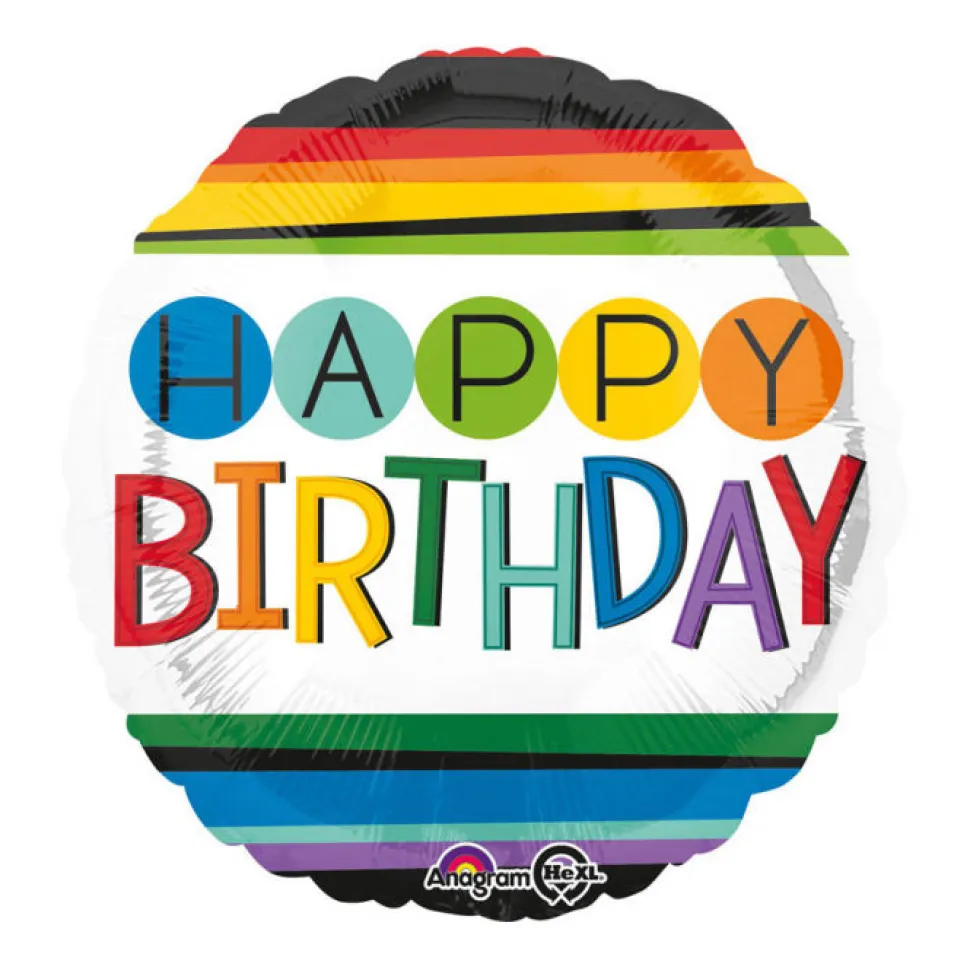 SALE Folienballon Happy-Birthday / Herzlichen Glückwunsch Rainbow, 45 cm