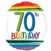 SALE Folienballon Happy-Birthday / Herzlichen Glückwunsch Rainbow 70th, ca. 45 cm