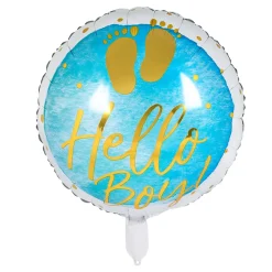 SALE Folienballon Hello Baby, blau, ca. 45cm