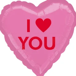 SALE Folienballon I Heart You, Herz Pink, ca. 43cm
