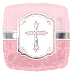 SALE Folienballon Kommunionswünsche Rosa, ca. 45 cm