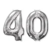 SALE Folienballon Medium Zahl 40 Silber, 45x66 cm