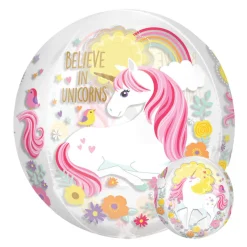 SALE Folienballon Orbz Glitzer Unicorn, ca. 45 cm