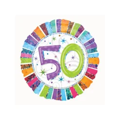 SALE Folienballon 50 Radiant Birthday, ca. 45 cm