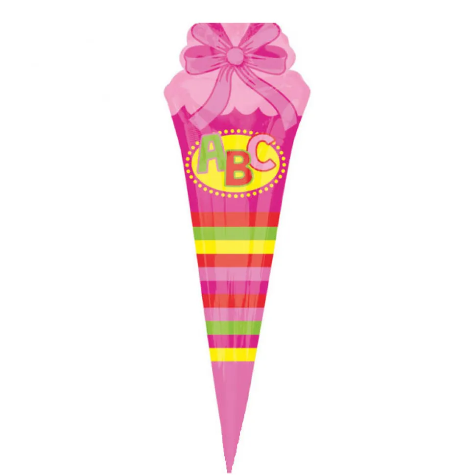 SALE Folienballon Schultüte Girl pink, ca. 111 cm