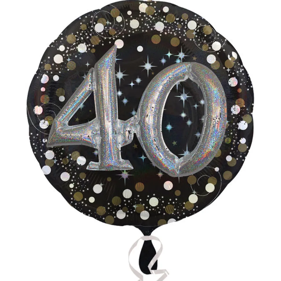 SALE Folienballon Sparkling Birthday 40th, 81 cm