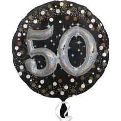 SALE Folienballon Sparkling Birthday 50th, 81 cm