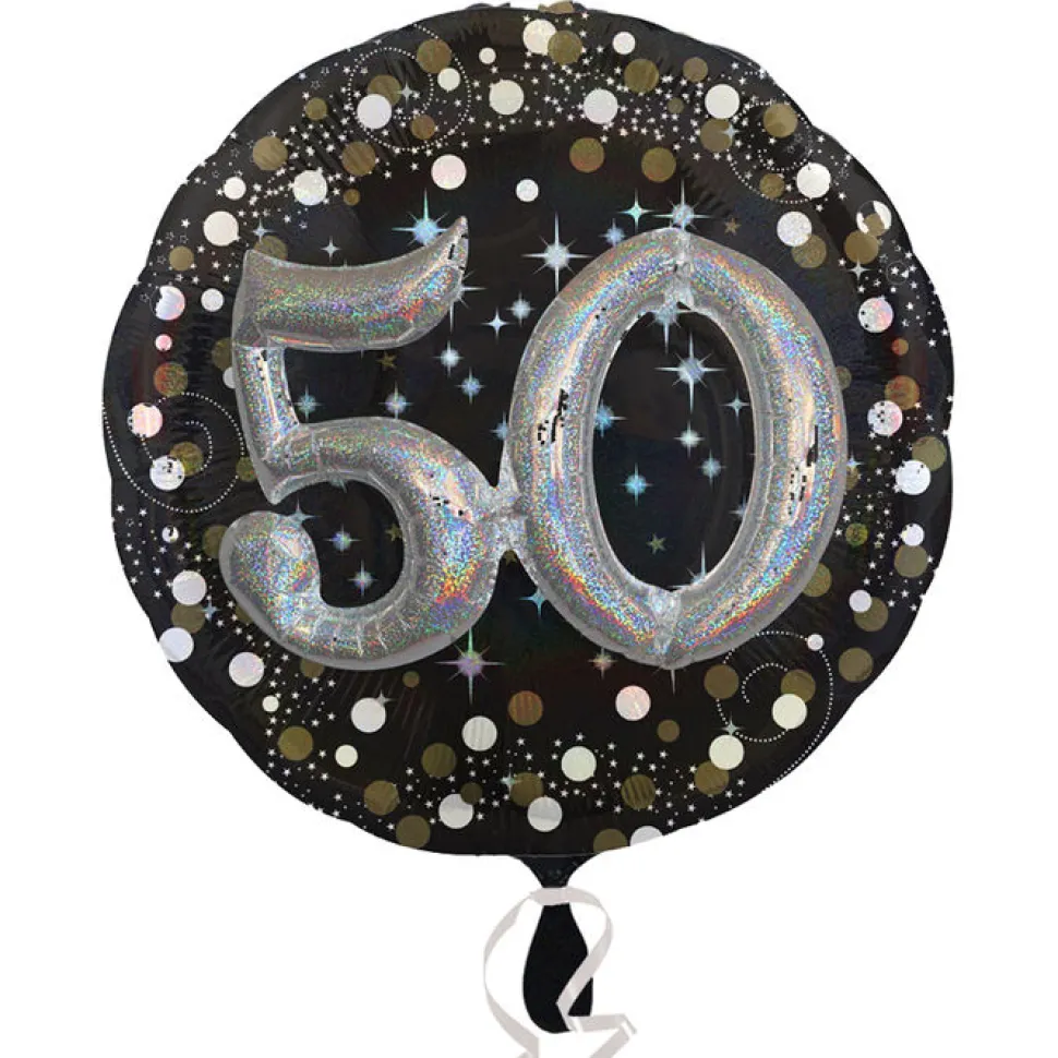 SALE Folienballon Sparkling Birthday 50th, 81 cm