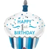 SALE Folienballon 1st Birthday Cupcake Blau 73x91cm