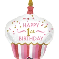 SALE Folienballon 1st Birthday Cupcake Pink 73x91cm