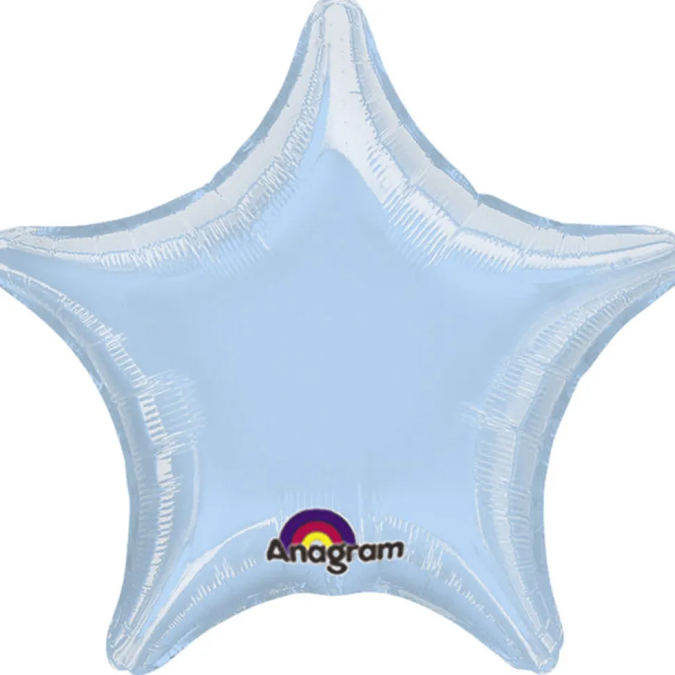 SALE Folienballon Stern Metallic Pastellblau, ca. 45cm
