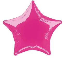 SALE Folienballon Stern Unifarben, Premiumqualität, beidseitig bedruckt, Größe: ca. 50 cm, Farbe: Pink