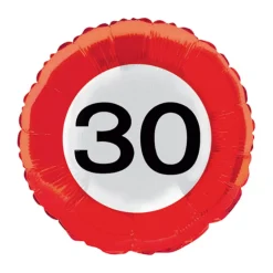 SALE Folienballon Verkehrsschild 30, 45 cm