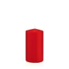 SALE Getauchte glatte Stumpen-Kerze, ca. Höhe: 130mm, Ø 70mm, Farbe: Rot