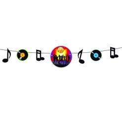 SALE Girlande Noten und Schallplatten Disco, 150 cm