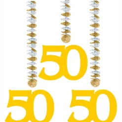 SALE Girlande 50 Spiralförmig, gold, 3 Stk.