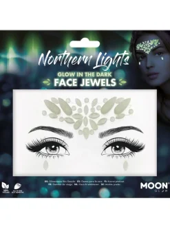 SALE Glitzersteine fürs Gesicht, Nordlichter, Nachtleuchtend, Weißtöne